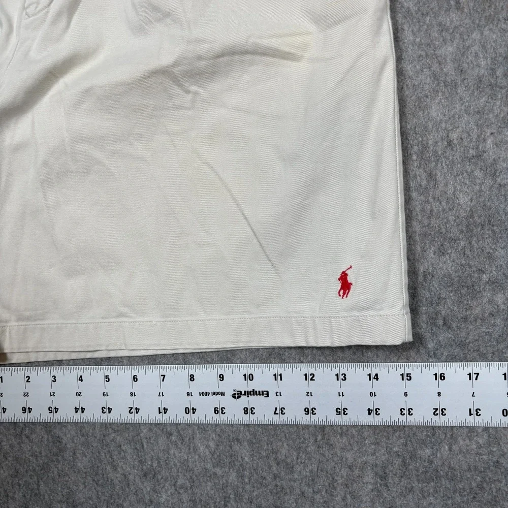 Polo Sport Ralph Lauren Shorts Women's Size 14 White Chino Pleated Front Vintage